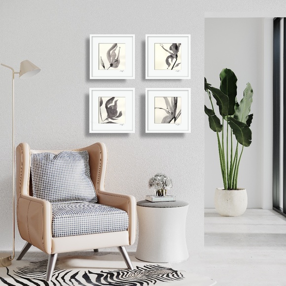 Bundle of 4 Original Floral Paintings I Mats - Organic Reflections Collection 1 - Picture 3 of 7